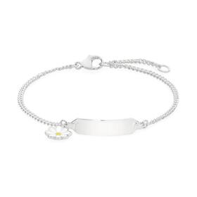 Sterling-Silver-16cm-Curb-Daisy-Identity-Bracelet on sale