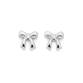 Sterling+Silver+Small+Bow+Stud+Earrings