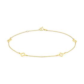 9ct-Gold-27cm-Multi-Open-Clover-Alternating-Trace-Anklet on sale