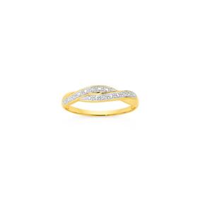 9ct-Gold-Diamond-Plait-Ring on sale