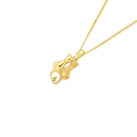 9ct-Gold-Polished-Satin-Twin-Cats-Pendant on sale