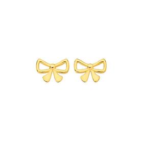 9ct-Gold-Mini-Bow-Stud-Earrings on sale