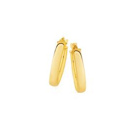 9ct-Gold-3x15mm-Half-Round-Hoop-Earrings on sale