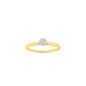 9ct-Gold-Diamond-Cluster-Ring on sale