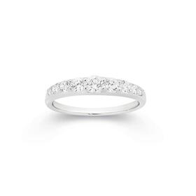 Sterling-Silver-Cubic-Zirconia-Tapered-Anniversary-Ring on sale