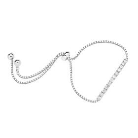 Sterling-Silver-Cubic-Zirconia-Curved-Bar-Friendship-Bracelet on sale