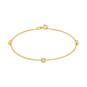 Alora-9ct-Gold-30-Points-TW-Lab-Grown-Diamond-Three-Bezel-Chain-Bracelet on sale