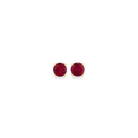 9ct+Gold+6mm+Created+Ruby+Stud+Earrings