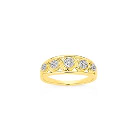 9ct-Gold-Diamond-Cluster-Swirl-Ring on sale