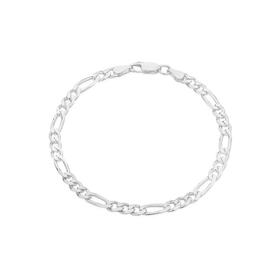 Silver+22cm+Solid+3%2B1+Figaro+Bracelet
