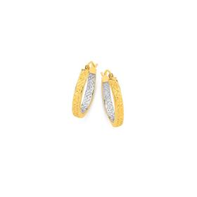 9ct+Gold+Two+Tone+16mm+Diamond-Cut+Inside+%26amp%3B+Out+Square+Tube+Hoop+Earrings