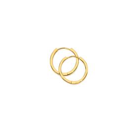 9ct+Gold+12mm+Polished+Huggie+Earrings