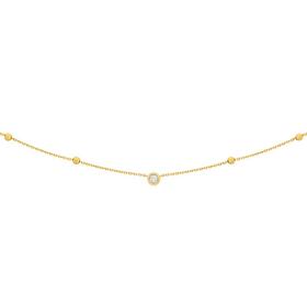 Alora+9ct+Gold+Solitaire+Lab+Grown+Diamond+Bezel%2FBeads+Necklet