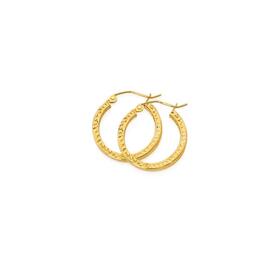 9ct-Gold-15mm-Diamond-Cut-Square-Tube-Hoop-Earrings on sale