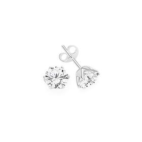 Sterling+Silver+Cubic+Zirconia+Tulip+Basket+Stud+Earrings