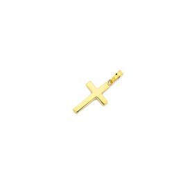 9ct+Gold+20mm+Polished+Cross+Pendant
