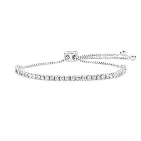 Sterling-Silver-Cubic-Zirconia-Link-Friendship-Bracelet on sale