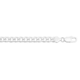 Sterling-Silver-21cm-Solid-Bevelled-Edge-Curb-Gents-Bracelet on sale