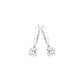 Sterling-Silver-Cubic-Zirconia-Leverback-6mm-Drop-Earrings on sale
