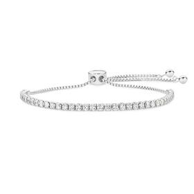 Sterling-Silver-Cubic-Zirconia-Link-Friendship-Bracelet on sale