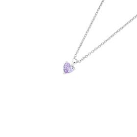 Sterling-Silver-Heart-Cubic-Zirconia-Solitaire-Pendant on sale