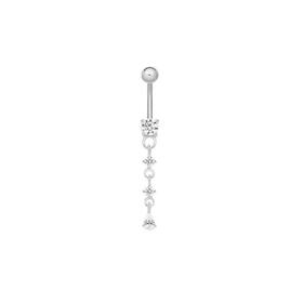 Sterling-Silver-Stainless-Steel-Four-Cubic-Zirconia-Drop-Belly-Bar on sale