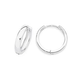 Sterling-Silver-25x14mm-Domed-Huggie-Earrings on sale