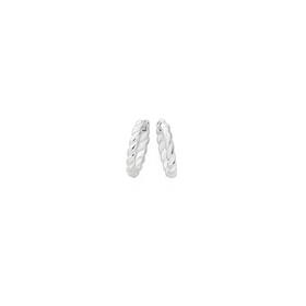 Sterling-Silver-2x15mm-Polished-Twist-Huggie-Earrings on sale