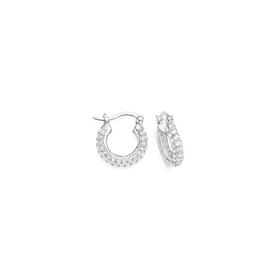 Sterling-Silver-16mm-Cubic-Zirconia-Encrusted-Hoops on sale