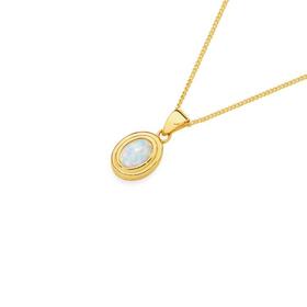 9ct-Gold-Synthetic-Opal-Pendant on sale