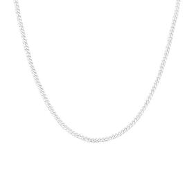 Silver+45cm+Flat+Curb+Chain+-+Made+In+Italy