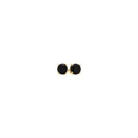 9ct-Gold-Black-Sapphire-6mm-Stud-Earrings on sale