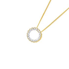 9ct-Gold-Diamond-Bezel-Circle-Slider-Pendant on sale