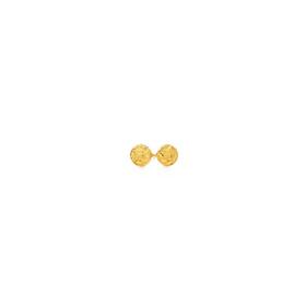 9ct+Gold+4mm+Diamond-Cut+Ball+Stud+Earrings