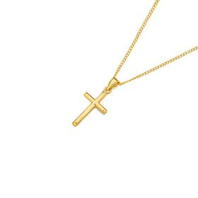 9ct-Gold-21mm-Slanted-Edge-Cross-Pendant on sale