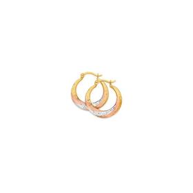 9ct-Gold-Tri-Tone-12mm-Diamond-Cut-Satin-Twist-Creole-Earrings on sale