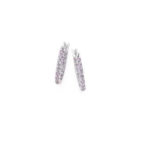 Sterling-Silver-Cubic-Zirconia-2x16mm-Inside-Out-Hoop-Earrings on sale