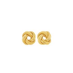 9ct+Gold+Texture+%26amp%3B+Polish+Knot+Stud+Earrings