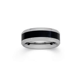 Tungsten-Carbide-Polish-Centre-Black-Line-Ring-Size-U on sale