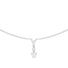 Silver-Heart-Man-Made-Opal-CZ-Necklet on sale