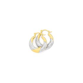 9ct-Gold-Two-Tone-Stripe-Polish-Creole-Earrings on sale