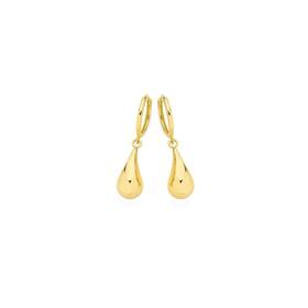 9ct-Gold-Curved-Teardrop-Huggie-Earrings on sale