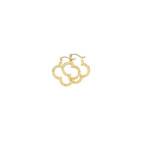9ct-Gold-22mm-Diamond-Cut-Clover-Shaped-Flat-Hoop-Earrings on sale
