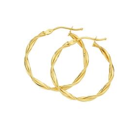 9ct-Gold-20mm-Diamond-Cut-Entwined-Twist-Hoop-Earrings on sale