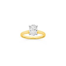 14ct-Gold-Lab-Grown-Diamond-Oval-Solitaire-Ring on sale