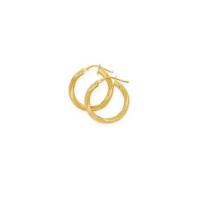 9ct+Gold+20mm+Textured+Double+Twist+Hoop+Earrings