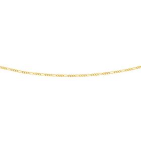 9ct+Gold+55cm+Solid+Figaro+3%2B1+Chain