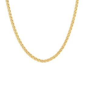 9ct+Gold+50cm+Solid+Diamond-Cut+Marine+Chain