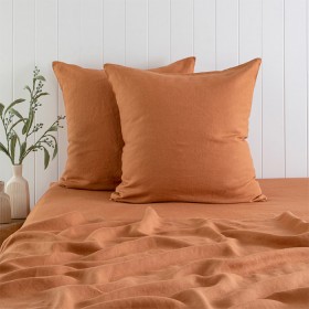 Washed+Linen+Rust+European+Pillowcase+Pair+by+M.U.S.E.