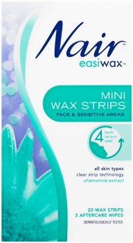 Nair-Easiwax-Mini-Wax-Strips-For-Face-Bikini-Sensitive-Areas-20-Pack on sale